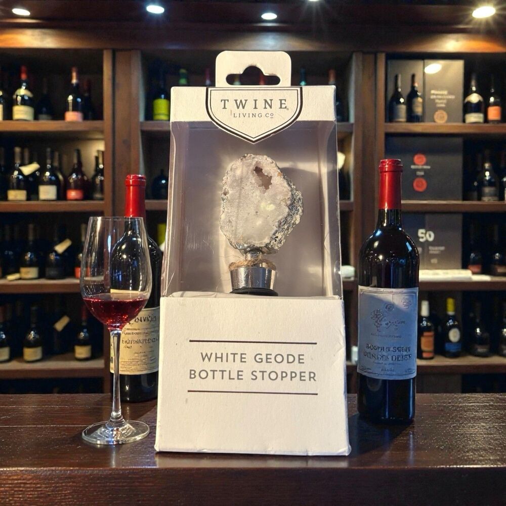 Twine White Geode Bottle Stopper New In Box Sparkly